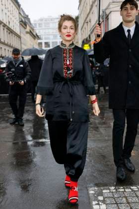 PFW - Valentino Arrivals Ginevra Elkan arrives to Valentino fashion show during the Haute Couture Fall Winter 2025 - 2026 Fashion Week on January 29, 2025 in Paris, France. Photo by Marco Piovanotto ABACAPRESS.COM  Copyright: xPiovanottoxMarco ABACAx