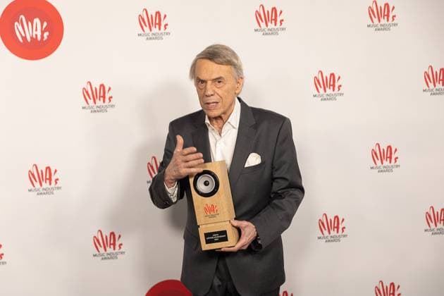 Singer Salvatore Adamo pictured during the 17th edition of the MIA s (Music Industry Award) award show, in Merksem, Wednesday 29 January 2025. The MIA awards are handed out by the VRT and VI.BE.  JAMESxARTHURxGEKIERE 111426102