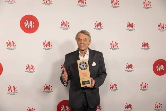 Singer Salvatore Adamo pictured during the 17th edition of the MIA s (Music Industry Award) award show, in Merksem, Wednesday 29 January 2025. The MIA awards are handed out by the VRT and VI.BE.  JAMESxARTHURxGEKIERE 111426103