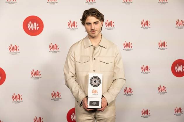 Singer Maksim pictured during the 17th edition of the MIA s (Music Industry Award) award show, in Merksem, Wednesday 29 January 2025. The MIA awards are handed out by the VRT and VI.BE.  JAMESxARTHURxGEKIERE 111426126