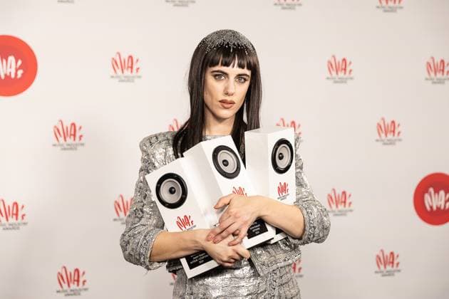 Singer Sylvie Kreusch pictured during the 17th edition of the MIA s (Music Industry Award) award show, in Merksem, Wednesday 29 January 2025. The MIA awards are handed out by the VRT and VI.BE.  JAMESxARTHURxGEKIERE 111426141