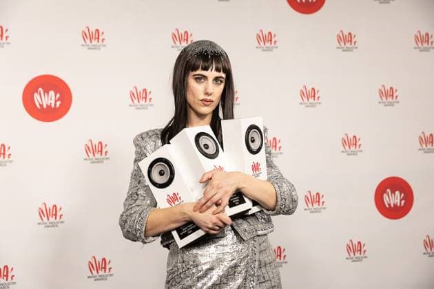 Singer Sylvie Kreusch pictured during the 17th edition of the MIA s (Music Industry Award) award show, in Merksem, Wednesday 29 January 2025. The MIA awards are handed out by the VRT and VI.BE.  JAMESxARTHURxGEKIERE 111426145