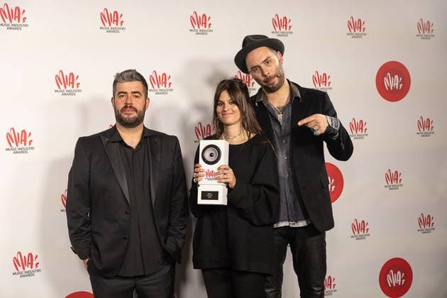 Artists Brutus pictured during the 17th edition of the MIA s (Music Industry Award) award show, in Merksem, Wednesday 29 January 2025. The MIA awards are handed out by the VRT and VI.BE.  JAMESxARTHURxGEKIERE 111426150