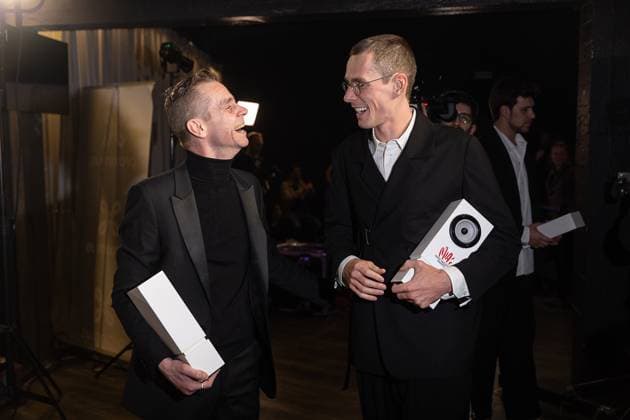 Sam Gooris and DJ Felix De Laet (Lost Frequencies) pictured during the 17th edition of the MIA s (Music Industry Award) award show, in Merksem, Wednesday 29 January 2025. The MIA awards are handed out by the VRT and VI.BE.  JAMESxARTHURxGEKIERE 111426169