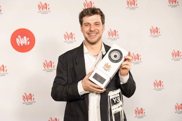 Singer Berre pictured during the 17th edition of the MIA s (Music Industry Award) award show, in Merksem, Wednesday 29 January 2025. The MIA awards are handed out by the VRT and VI.BE.  JAMESxARTHURxGEKIERE 111426170