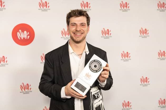 Singer Berre pictured during the 17th edition of the MIA s (Music Industry Award) award show, in Merksem, Wednesday 29 January 2025. The MIA awards are handed out by the VRT and VI.BE.  JAMESxARTHURxGEKIERE 111426174