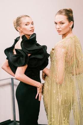 Paris Fashion Week HC SS25 Elie Saab Stella Maxwell, Romee Strijd 439839 2025 01 29 France  Copyright: xJean-BaptistexSoulliatx xStarfacex STAR_439839_047