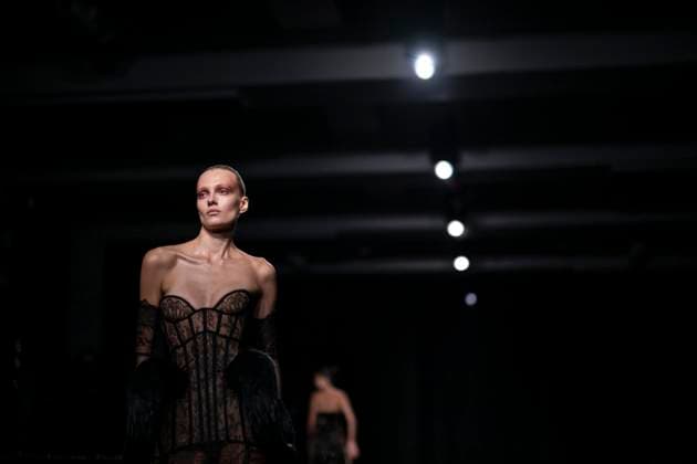 PFW - Ashi Studio Runway A model walks the runway during the Ashi Studio Haute-Couture Spring Summer 2025 show as part of Paris Fashion Week in Paris, France on January 30, 2025. Photo by Eliot Blondet ABACAPRESS.COM Paris France  Copyright: xBlondetxEliot ABACAx
