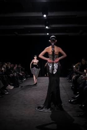 PFW - Ashi Studio Runway A model walks the runway during the Ashi Studio Haute-Couture Spring Summer 2025 show as part of Paris Fashion Week in Paris, France on January 30, 2025. Photo by Eliot Blondet ABACAPRESS.COM Paris France  Copyright: xBlondetxEliot ABACAx