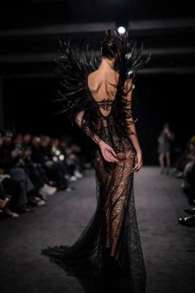 PFW - Ashi Studio Runway A model walks the runway during the Ashi Studio Haute-Couture Spring Summer 2025 show as part of Paris Fashion Week in Paris, France on January 30, 2025. Photo by Eliot Blondet ABACAPRESS.COM Paris France  Copyright: xBlondetxEliot ABACAx