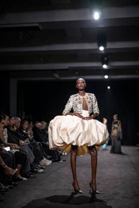 PFW - Ashi Studio Runway A model walks the runway during the Ashi Studio Haute-Couture Spring Summer 2025 show as part of Paris Fashion Week in Paris, France on January 30, 2025. Photo by Eliot Blondet ABACAPRESS.COM Paris France  Copyright: xBlondetxEliot ABACAx