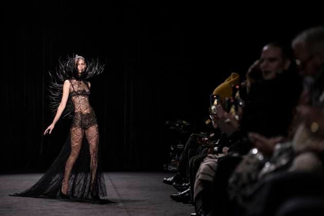 PFW - Ashi Studio Runway A model walks the runway during the Ashi Studio Haute-Couture Spring Summer 2025 show as part of Paris Fashion Week in Paris, France on January 30, 2025. Photo by Eliot Blondet ABACAPRESS.COM Paris France  Copyright: xBlondetxEliot ABACAx