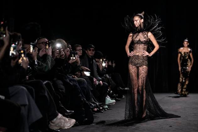 PFW - Ashi Studio Runway A model walks the runway during the Ashi Studio Haute-Couture Spring Summer 2025 show as part of Paris Fashion Week in Paris, France on January 30, 2025. Photo by Eliot Blondet ABACAPRESS.COM Paris France  Copyright: xBlondetxEliot ABACAx