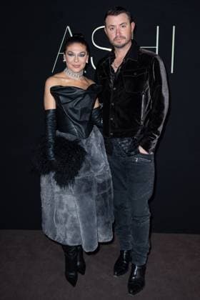 PFW Ashi Studio Front Row Sabrina Harrison and Sean Harrison attending the Ashi Studio Women s Haute-Couture Spring Summer 2025 show as part of Paris Fashion Week in Paris, France on January 30, 2025. Photo by Aurore Marechal ABACAPRESS.COM Paris France  Copyright: xMarechalxAurore ABACAx