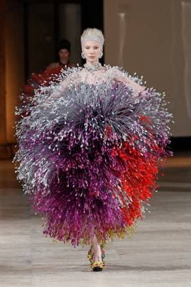 (250131) -- PARIS, Jan. 31, 2025 -- A model presents a creation from the haute couture Spring Summer 2025 collections by Germanier during the Paris Fashion Week in Paris, France, on Jan. 30, 2025. ( Handout via Xinhua) FRANCE-PARIS-FASHION WEEK-GERMANIER MeetEurope 