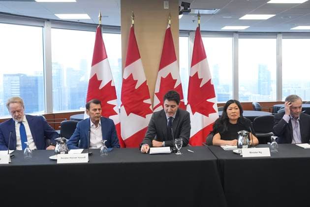 January 31, 2025, Toronto, On, CAN: Canadian Prime Minister Justin Trudeau delivers remarks at a Canada-US relations meeting at the Ontario Investment and Trade Centre in Toronto, on Friday, Jan.31, 2025. Toronto CAN  - ZUMAc35_ 20250131_zaf_c35_016 Copyright: xChrisxYoungx