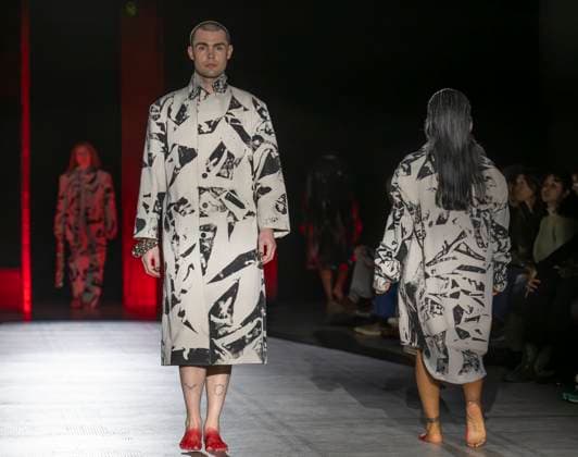 Fashion in Motion: Eden Loweth x Maggi Hambling at the V&A, London, UK, on 31st Jan, 2025 V&A, London, UK. 31st Jan, 2025. Fashion in Motion: Eden Loweth x Maggi Hambling. Free catwalk shows present an evocative new collection created by designer Eden Loweth in response to artist Maggi Hambling™s work. The showcase bring together the dynamism of Hambling s paintings with the individuality of Loweth s designs to reflect the shared rebellious spirit underpinning both their creative processes. Maggi Hambling is regarded as one of the UK™s greatest artists, and her work is held in public collections around the world. Eden Loweth gained renown as a co-founder of ART SCHOOL, a genderless fashion label that centred queer identity in the design  Copyright: xMalcolmxParkx xAvalonx 0959180301