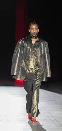 Fashion in Motion: Eden Loweth x Maggi Hambling at the V&A, London, UK, on 31st Jan, 2025 V&A, London, UK. 31st Jan, 2025. Fashion in Motion: Eden Loweth x Maggi Hambling. Free catwalk shows present an evocative new collection created by designer Eden Loweth in response to artist Maggi Hambling™s work. The showcase bring together the dynamism of Hambling s paintings with the individuality of Loweth s designs to reflect the shared rebellious spirit underpinning both their creative processes. Maggi Hambling is regarded as one of the UK™s greatest artists, and her work is held in public collections around the world. Eden Loweth gained renown as a co-founder of ART SCHOOL, a genderless fashion label that centred queer identity in the design  Copyright: xMalcolmxParkx xAvalonx 0959180713