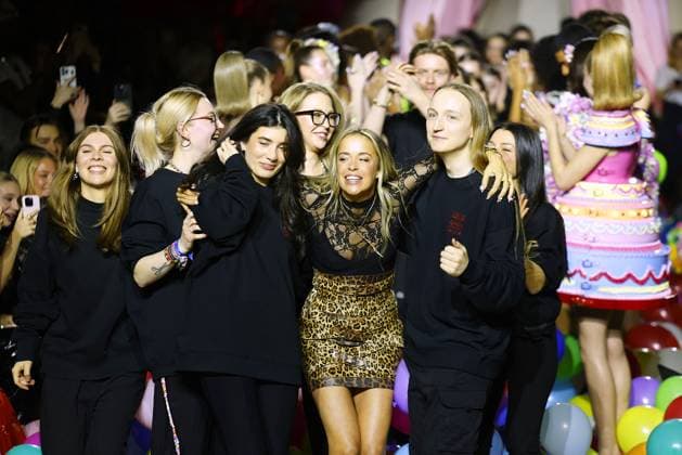 Marina Hoermanseder and models on the catwalk at her fashion show on 31 01 2025 as part of Fashion Week 2025 in Berlin Fashion Week Berlin Marina Hoermanseder fashion show