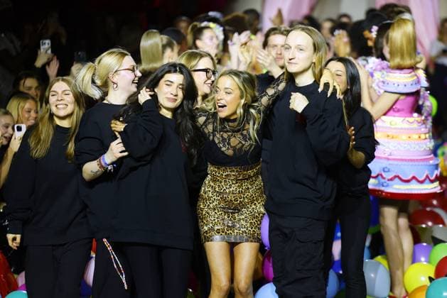 Marina Hoermanseder and models on the catwalk at her fashion show on 31 01 2025 as part of Fashion Week 2025 in Berlin Fashion Week Berlin Marina Hoermanseder fashion show