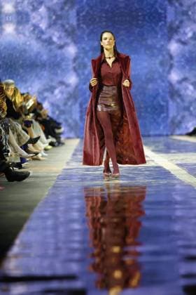 Alessandra Ambrosio on the catwalk at the Marc Cain Parallel Universe fashion show on 31 01 2025 as part of Fashion Week Berlin at Kraftwerk in Berlin Fashion Week Berlin 2025 Marc Cain Show