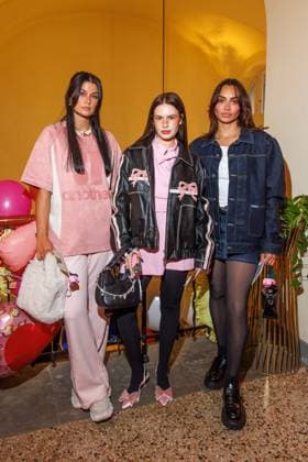 Berlin Fashion Week Marina Hoermanseder Lisa Marks, Sarah Foxx and Michelle Effpunkt at the Marina Hoermanseder Fashion Show as part of Berlin Fashion Week at the Oderberger Hotel on 31 01 2025 in Berlin Copyright: xEventpressxKochanx