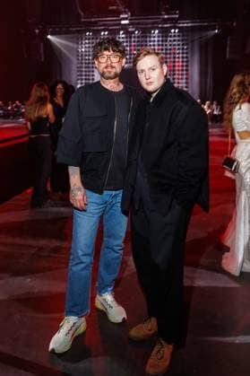 Berlin Fashion Week Killian Kerner Marcel Ostertag and Danny Reinke at the Kilian Kerner Fashion Show as part of Berlin Fashion Week at the Uber Eats Music Hall on 31 01 2025 in Berlin Copyright: xEventpressxKochanx