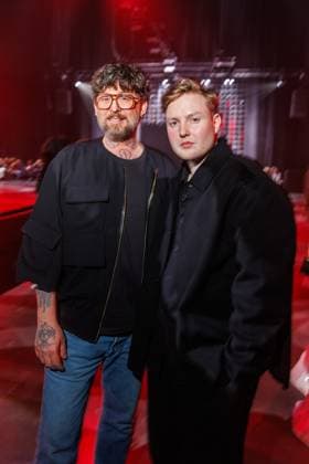 Berlin Fashion Week Killian Kerner Marcel Ostertag and Danny Reinke at the Kilian Kerner Fashion Show as part of Berlin Fashion Week at the Uber Eats Music Hall on 31 01 2025 in Berlin Copyright: xEventpressxKochanx