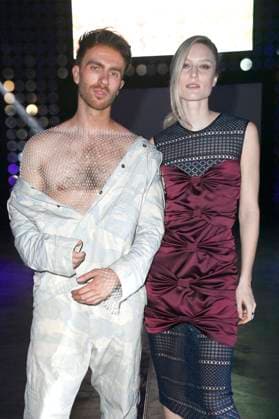 Felix Nieder and Kim Hnizdo at the Marcel Ostertag Fashion Show at Berlin Fashion Week A W 2025 in the Uber Eats Music Hall Berlin, 31 01 2025 Foto:xN.xKubelkax xFuturexImagex ostertag_5106