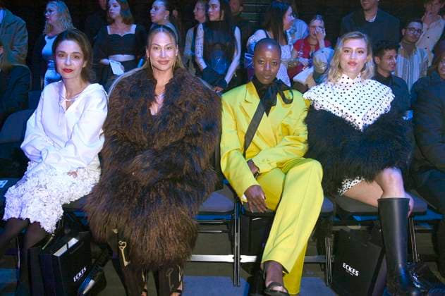 Anne Werner, Lulu Lewe, Florence Kasumba and Luna Schweiger at the Danny Reinke Fashion Show at Berlin Fashion Week A W 2025 in the Uber Eats Music Hall Berlin, 31 01 2025 Foto:xN.xKubelkax xFuturexImagex reinke_1229