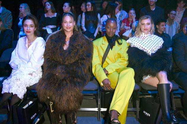 Anne Werner, Lulu Lewe, Florence Kasumba and Luna Schweiger at the Danny Reinke Fashion Show at Berlin Fashion Week A W 2025 in the Uber Eats Music Hall Berlin, 31 01 2025 Foto:xN.xKubelkax xFuturexImagex reinke_1230