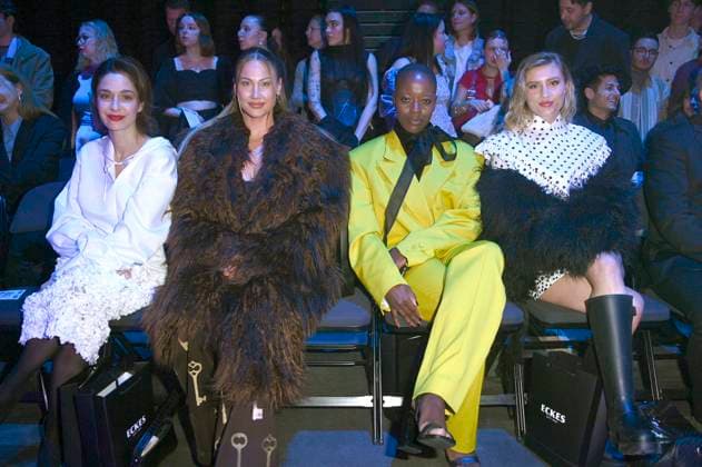 Anne Werner, Lulu Lewe, Florence Kasumba and Luna Schweiger at the Danny Reinke Fashion Show at Berlin Fashion Week A W 2025 in the Uber Eats Music Hall Berlin, 31 01 2025 Foto:xN.xKubelkax xFuturexImagex reinke_1231