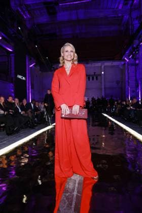 31 01 2025, Michelle Hunziker, for the Marc Cain Fashion Show Parallel Universe at Berlin Fashion Week 2025, Kraftwerk Berlin, Berlin, Berlin Germany