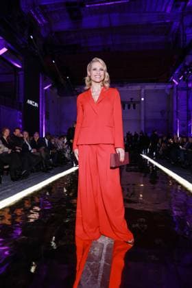 31 01 2025, Michelle Hunziker, for the Marc Cain Fashion Show Parallel Universe at Berlin Fashion Week 2025, Kraftwerk Berlin, Berlin, Berlin Germany