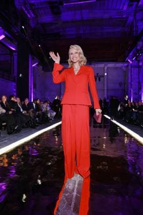 31 01 2025, Michelle Hunziker, for the Marc Cain Fashion Show Parallel Universe at Berlin Fashion Week 2025, Kraftwerk Berlin, Berlin, Berlin Germany