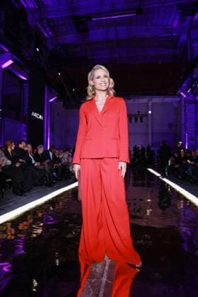 31 01 2025, Michelle Hunziker, , for the Marc Cain Fashion Show Parallel Universe at Berlin Fashion Week 2025, Kraftwerk Berlin, Berlin, Berlin Germany