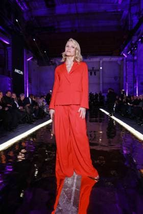 31 01 2025, Michelle Hunziker, , for the Marc Cain Fashion Show Parallel Universe at Berlin Fashion Week 2025, Kraftwerk Berlin, Berlin, Berlin Germany