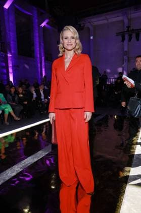 31 01 2025, Michelle Hunziker, , for the Marc Cain Fashion Show Parallel Universe at Berlin Fashion Week 2025, Kraftwerk Berlin, Berlin, Berlin Germany