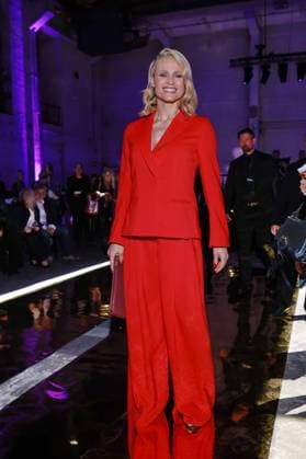 31 01 2025, Michelle Hunziker, , for the Marc Cain Fashion Show Parallel Universe at Berlin Fashion Week 2025, Kraftwerk Berlin, Berlin, Berlin Germany