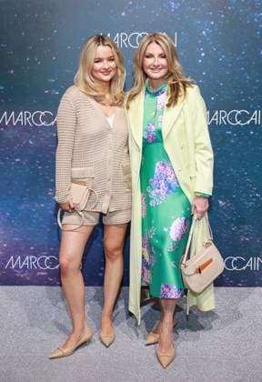 31 01 2025, Nele Roeffen and mother Frauke Ludowig at the Marc Cain Fashion Show Parallel Universe at Berlin Fashion Week 2025, Kraftwerk Berlin, Berlin, Berlin Germany