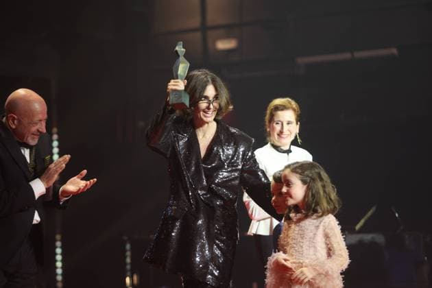 February 1, 2025: February 1, 2025 (Cordoba) Gala of the IV Carmen Awards. The Carmen Awards, the great festival of Andalusian cinema, have been given in a gala held at the Gran Teatro de CoÂ³rdoba.The Carmen Award for Best Novel Director is for Paz Vega for Rita - ZUMAc161 20250201_zap_c161_018 Copyright: xLorenzoxCarnerox