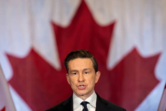 February 2, 2025, Vancouver, Bc, CANADA: Conservative Leader Pierre Poilievre speaks during a news conference in Vancouver on Sunday, February 2, 2025. Vancouver CANADA  - ZUMAc35_ 20250202_zaf_c35_032 Copyright: xEthanxCairnsx