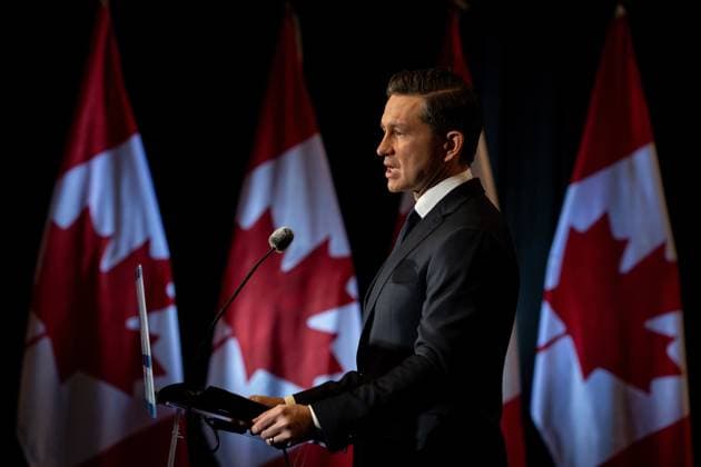 February 2, 2025, Vancouver, Bc, CANADA: Conservative Leader Pierre Poilievre speaks during a news conference in Vancouver on Sunday, February 2, 2025. Vancouver CANADA  - ZUMAc35_ 20250202_zaf_c35_033 Copyright: xEthanxCairnsx