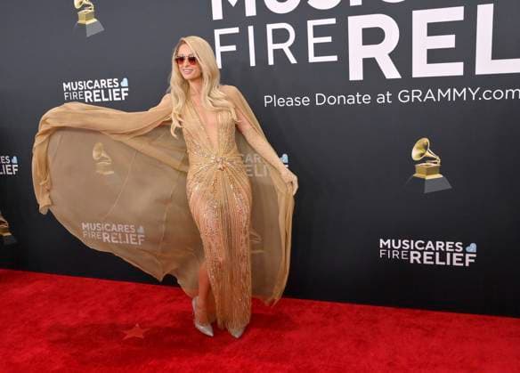 Paris Hilton arrives for the 67th Annual Grammy Awards at Crypto.com Arena in Los Angeles on February 2, 2025. The awards ceremony will honor the best recordings, compositions, and artists from September 16, 2023, to August 30. 2024, as chosen by the members of the Recording Academy.  LAP20250202214 JIMxRUYMEN