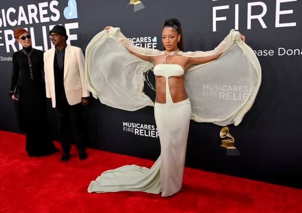 Victoria Mone?t arrives for the 67th Annual Grammy Awards at Crypto.com Arena in Los Angeles on February 2, 2025. The awards ceremony will honor the best recordings, compositions, and artists from September 16, 2023, to August 30. 2024, as chosen by the members of the Recording Academy.  LAP20250202219 JIMxRUYMEN
