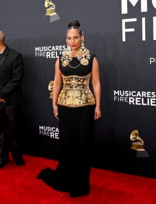 Alicia Keys arrives for the 67th Annual Grammy Awards at Crypto.com Arena in Los Angeles on February 2, 2025. The awards ceremony will honor the best recordings, compositions, and artists from September 16, 2023, to August 30. 2024, as chosen by the members of the Recording Academy.  LAP20250202221 JIMxRUYMEN