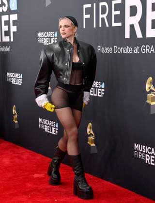 Julia Fox arrives for the 67th Annual Grammy Awards at Crypto.com Arena in Los Angeles on February 2, 2025. The awards ceremony will honor the best recordings, compositions, and artists from September 16, 2023, to August 30. 2024, as chosen by the members of the Recording Academy.  LAP20250202222 JIMxRUYMEN