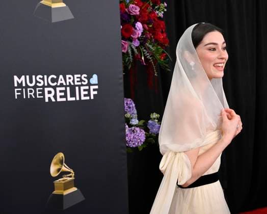 Gracie Abrams arrives for the 67th Annual Grammy Awards at Crypto.com Arena in Los Angeles on February 2, 2025. The awards ceremony will honor the best recordings, compositions, and artists from September 16, 2023, to August 30. 2024, as chosen by the members of the Recording Academy.  LAP20250202269 JIMxRUYMEN