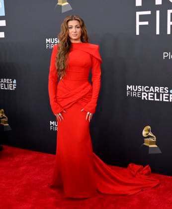 Tori Kelly arrives for the 67th Annual Grammy Awards at Crypto.com Arena in Los Angeles on February 2, 2025. The awards ceremony will honor the best recordings, compositions, and artists from September 16, 2023, to August 30. 2024, as chosen by the members of the Recording Academy.  LAP20250202273 JIMxRUYMEN