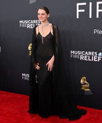 Charlotte Lawrence arrives for the 67th Annual Grammy Awards at Crypto.com Arena in Los Angeles on February 2, 2025. The awards ceremony will honor the best recordings, compositions, and artists from September 16, 2023, to August 30. 2024, as chosen by the members of the Recording Academy.  LAP20250202316 JIMxRUYMEN